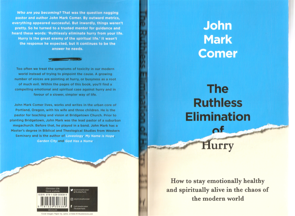 The front and back cover of the book : The Ruthless Elimination of Hurry